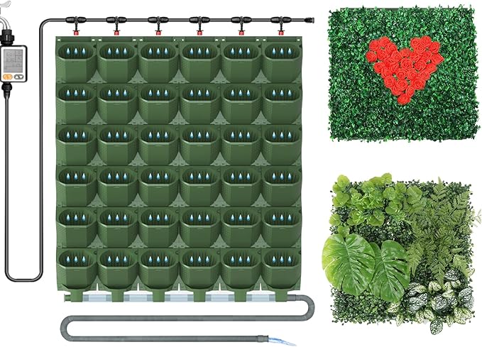 Self Watering Wall Mounted Vertical Planter, 36 Pots Wall Planter Indoor by ZIAERKOR