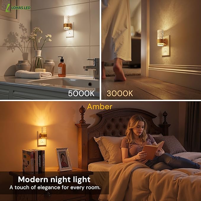 L LOHAS LED Night Lights Plug into Wall, 4 Pack Mini Dimmable Night Light - Image 6