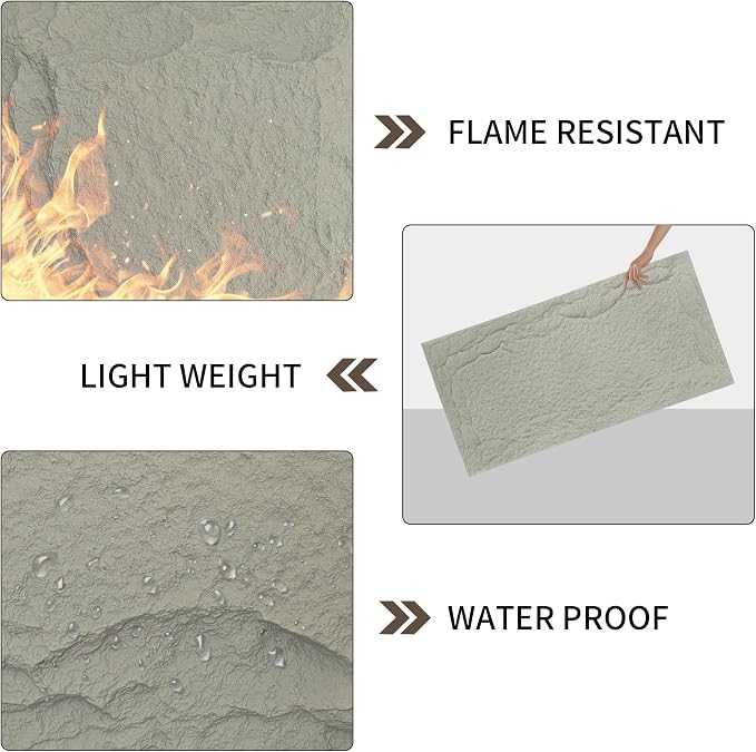 3D Faux Stone Wall Panels, Lightweight & Waterproof Accent Marble Stone Skin - Image 3