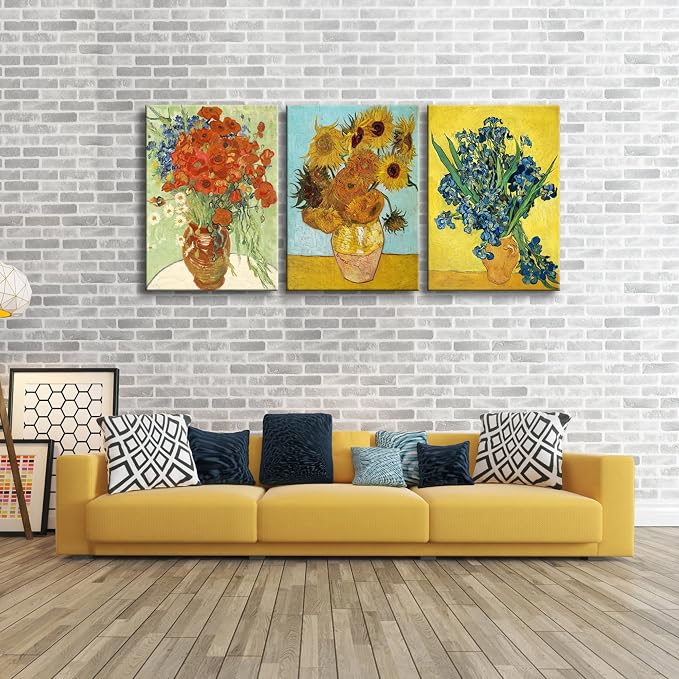 Wieco Art Large 3 Panels Canvas Prints of Vincent Van Gogh Paintings - Image 2