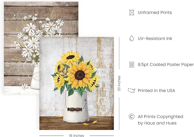 HAUS AND HUES Farmhouse Bouquets Set of 4-16x20 - Image 2