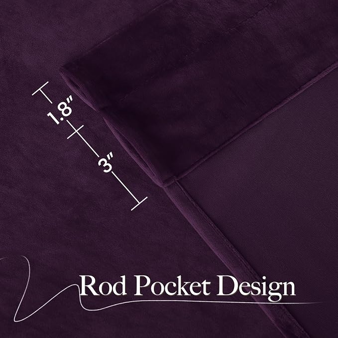 NICETOWN Purple Velvet Curtains 90 inch Long - Image 5