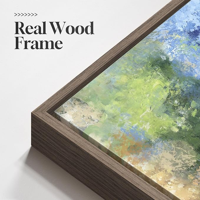Framed Vertical Colorful Forest Living Room Wall Art, Large Tree & Path Picture - Image 5