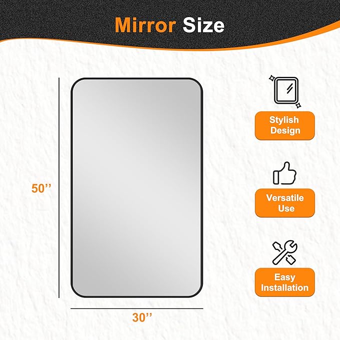 Delma Bathroom Vanity Mirror, High-Definition Bathroom Mirror, Versatile - Image 8