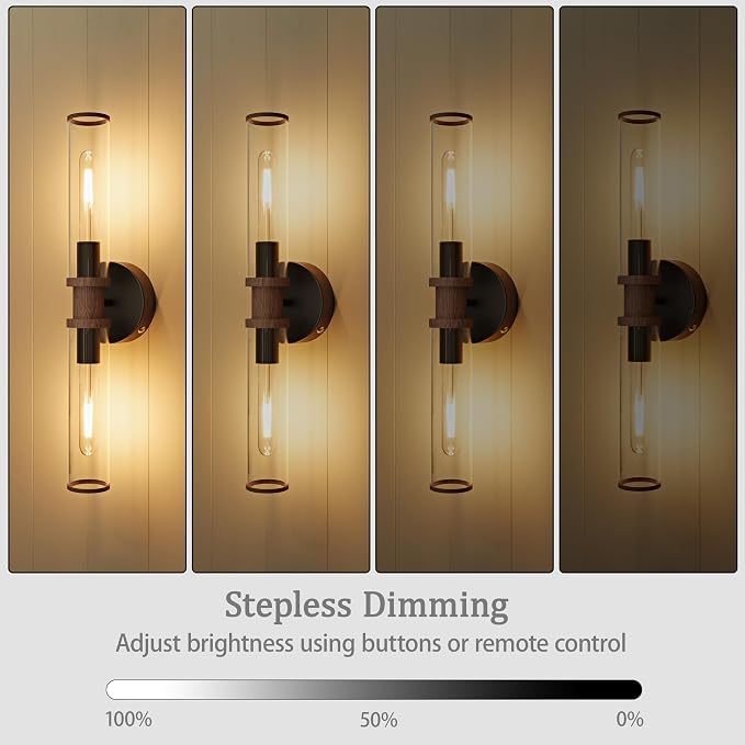 Battery Operated Wall Sconce Set of 2, Modern Cordless Wall Lights - Image 2