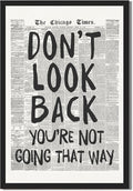 Framed Retro Newspaper Wall Art Trendy Black and White Poster Dont Look Back by Unknown