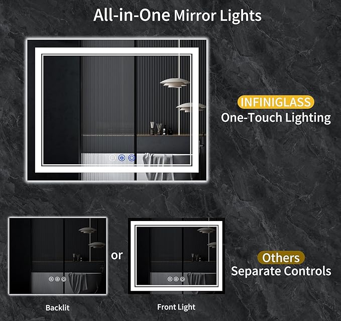 60"x28" LED Bathroom Mirror - Image 2