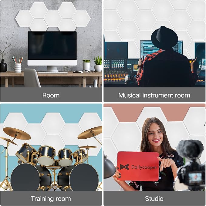 22 Pack Self-Adhesive Acoustic Panels 12" X 10" X 0.4" - Image 6