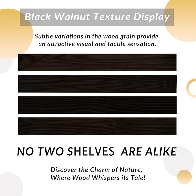 Wood Floating Shelves Set of 2, 36 Inch Long, 8 Inch Deep Solid Wood Wall - Image 8
