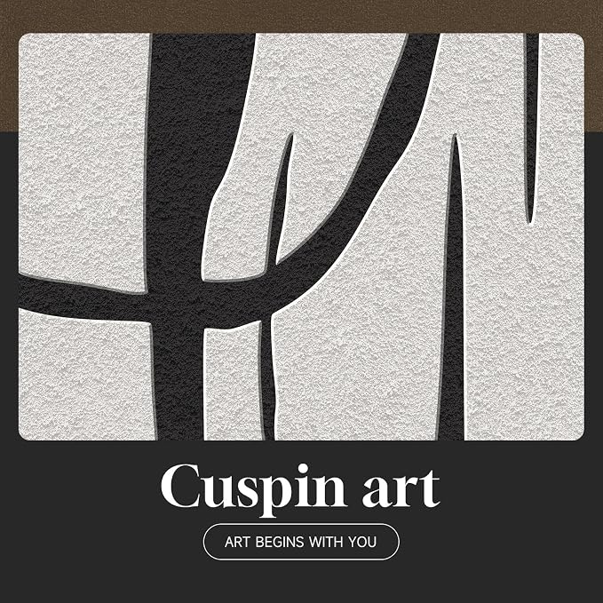 Framed Black and White Abstract Wall Art - Image 8