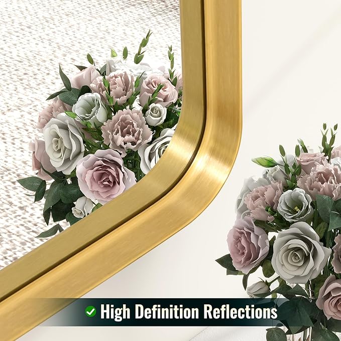 Easly 36 x 24 Inch Gold Bathroom Mirror - Image 5