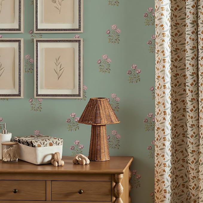 17.3" x 196.8" Vintage Floral Wallpaper Peel and Stick Boho Wallpaper Removable - Image 4