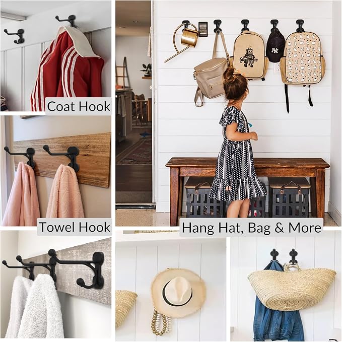 Rustic Wall Hooks: Heavy Duty Cast Iron Hooks, Suitable - Image 3