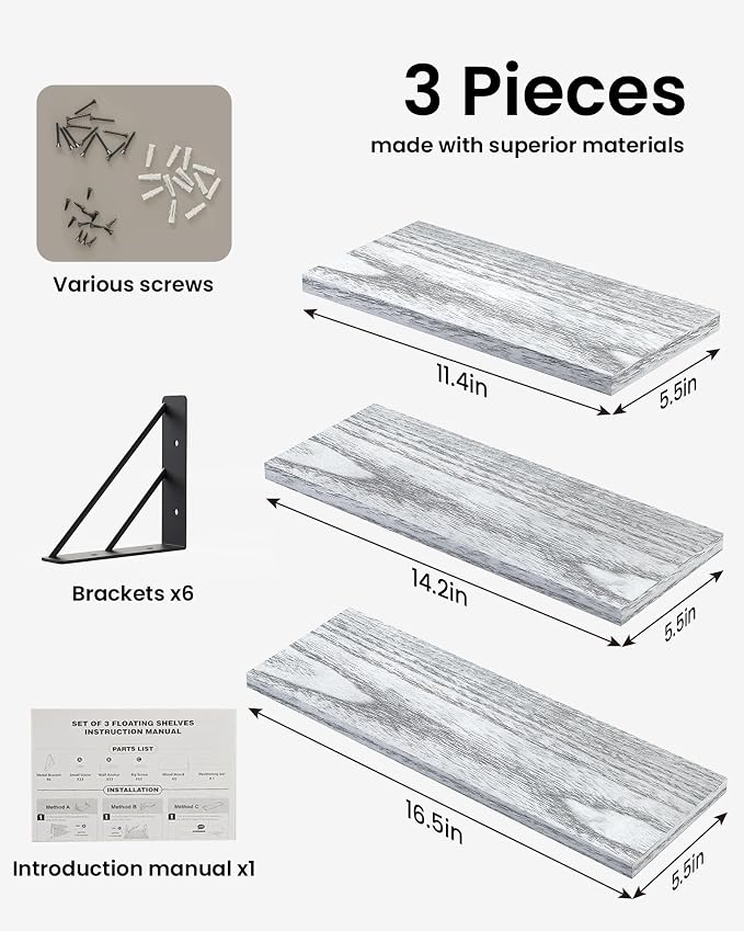 BAYKA Wall Shelves for Bedroom Decor, Floating Wall Shelves for Living Room - Image 7
