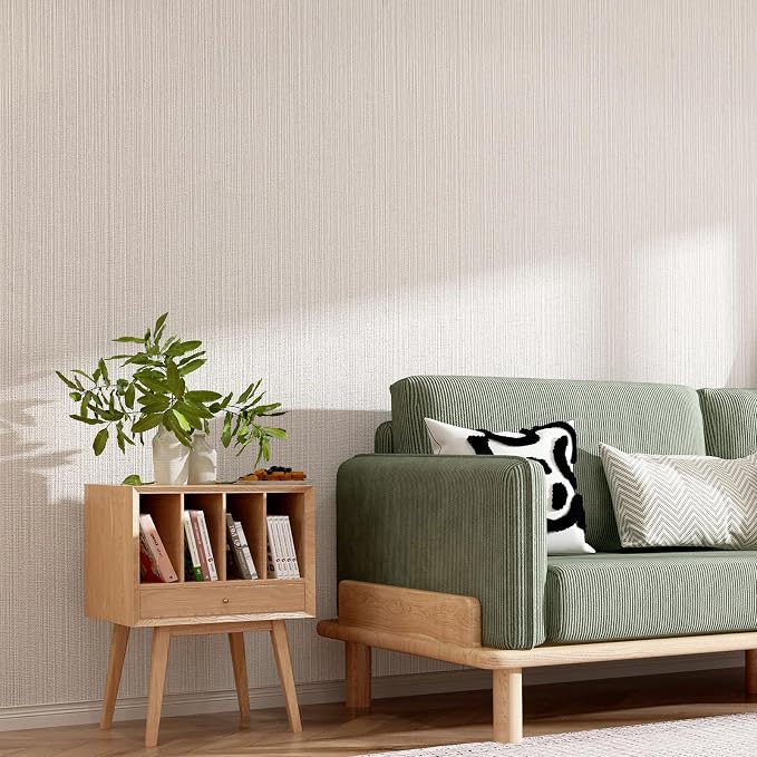 Upgraded Thick Linen Classic Grasscloth Self-Adhesive Wallpaper Contact Paper - Image 5