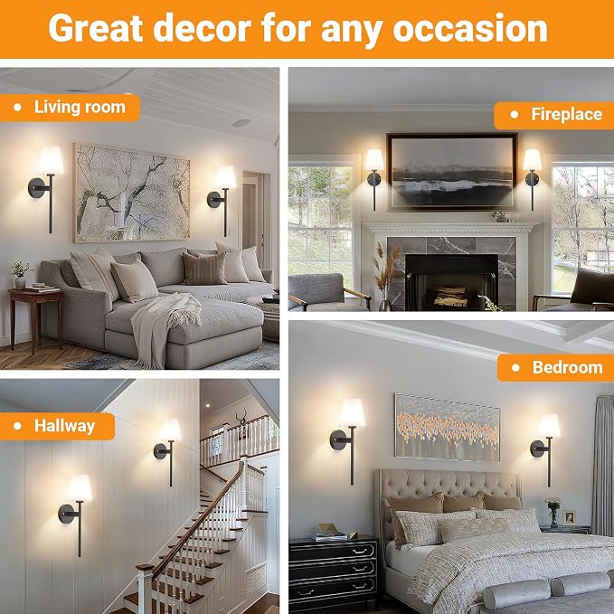 Battery Operated Wall Sconces Set Of 2, Wireless Battery Wall Light - Image 8