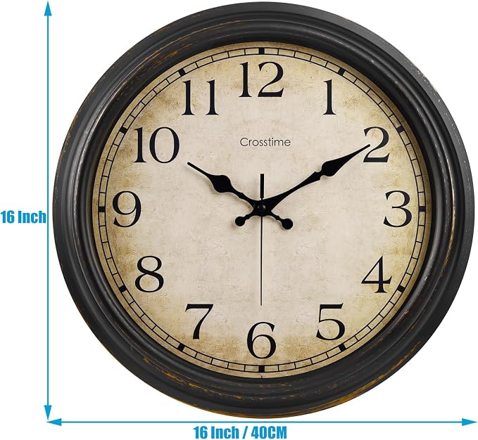 Crosstime 16 Inch Large Vintage Wall Clock - Image 2
