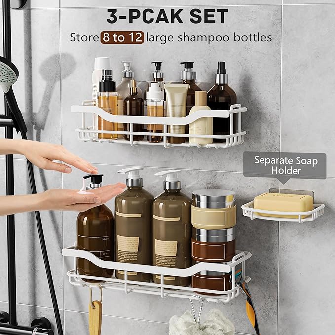 OMAIRA 3-Pack Shower Caddy - Image 4