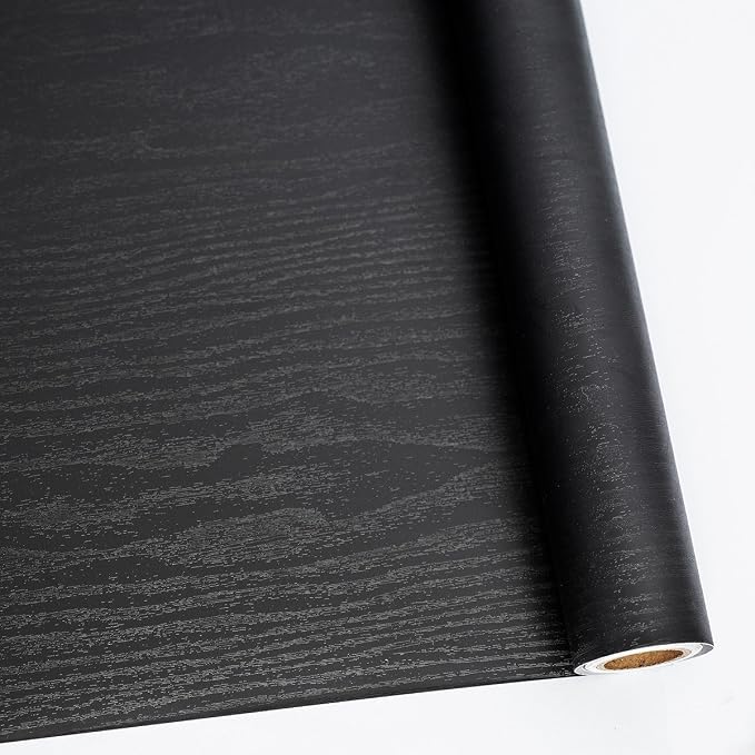 Abyssaly 23.6" X 118" Black Wood Peel and Stick Wallpaper by Abyssaly