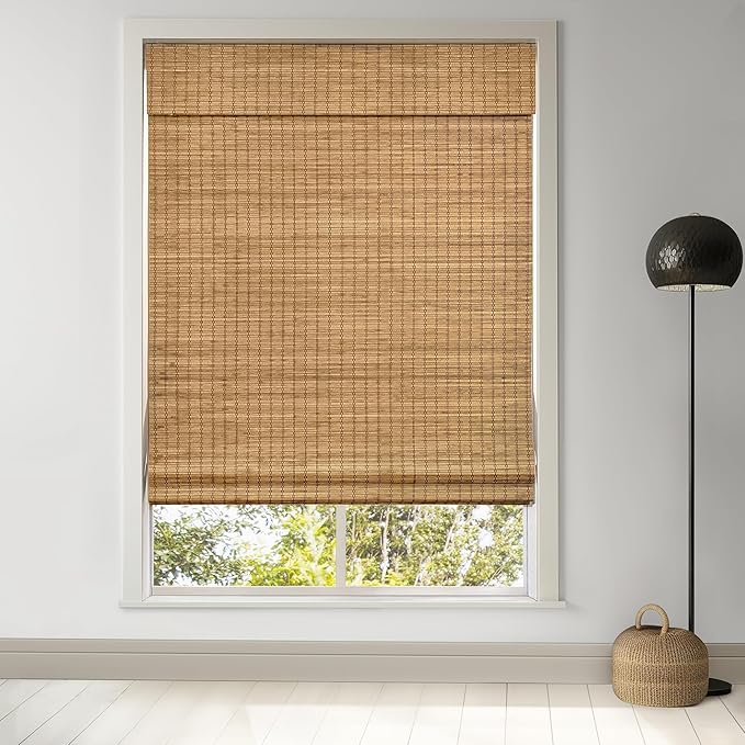 LazBlinds Cordless Bamboo Roman Shades, Privacy Blinds by LazBlinds