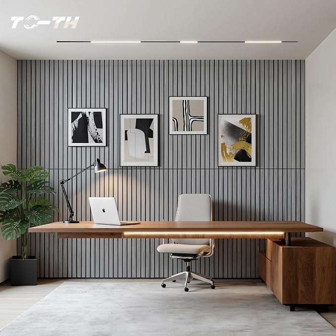 TO-TH Wood-Look Acoustic Panel, 4 Pack 47.2” x 23.6” Soundproof Wall Panels - Image 6