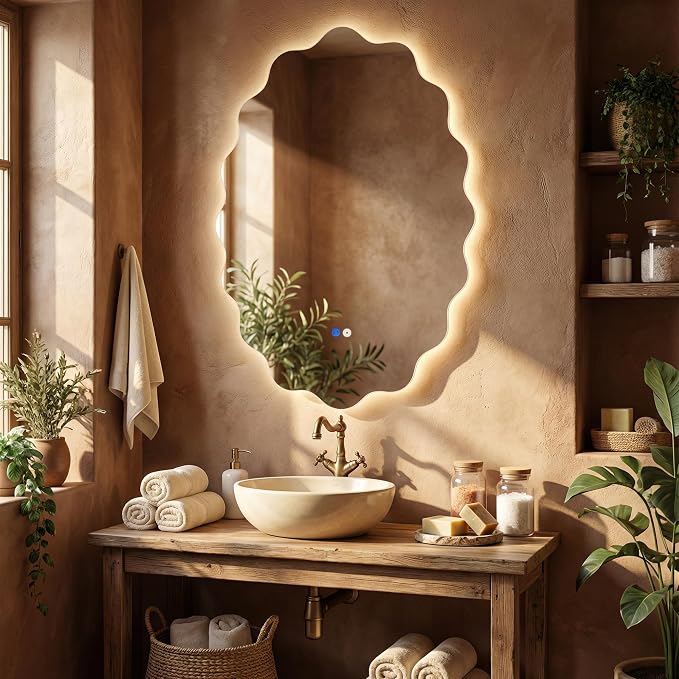 Dorlicecass Oval Wavy Led Bathroom Mirror- Vanity Mirror - Image 2