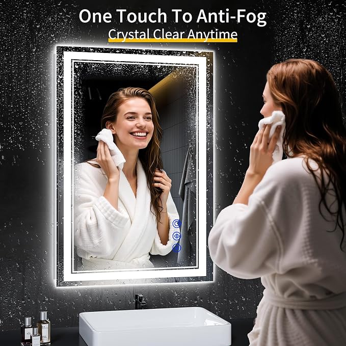 38"x26" LED Bathroom Mirror - Image 4