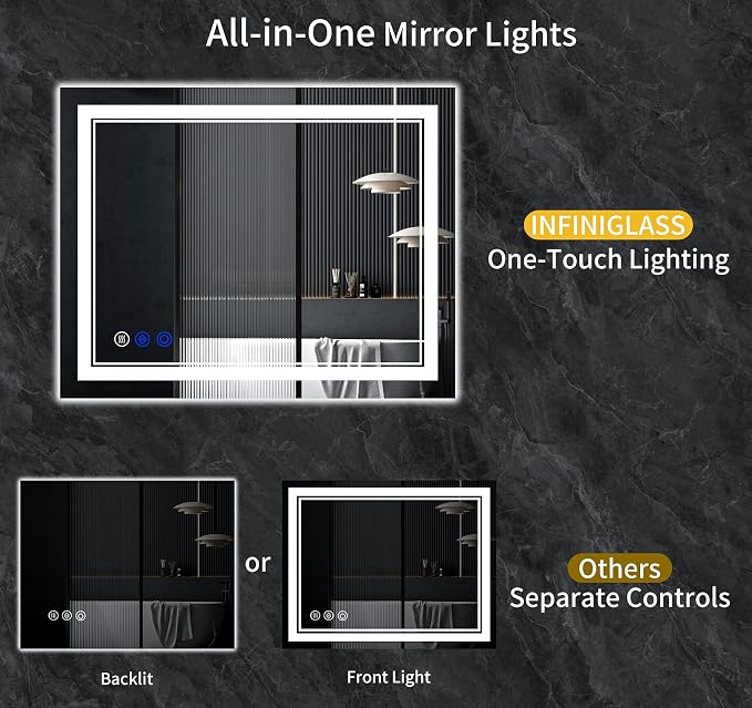 42"x24" LED Bathroom Mirror - Image 2