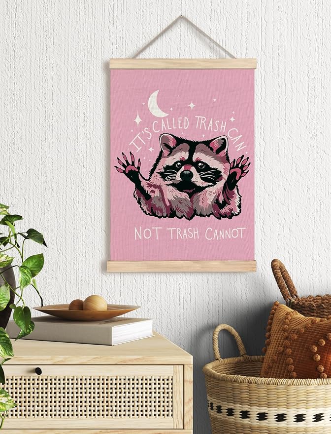Foritho Funny Motivational Raccoon Meme Poster Wall Art Framed - Image 2