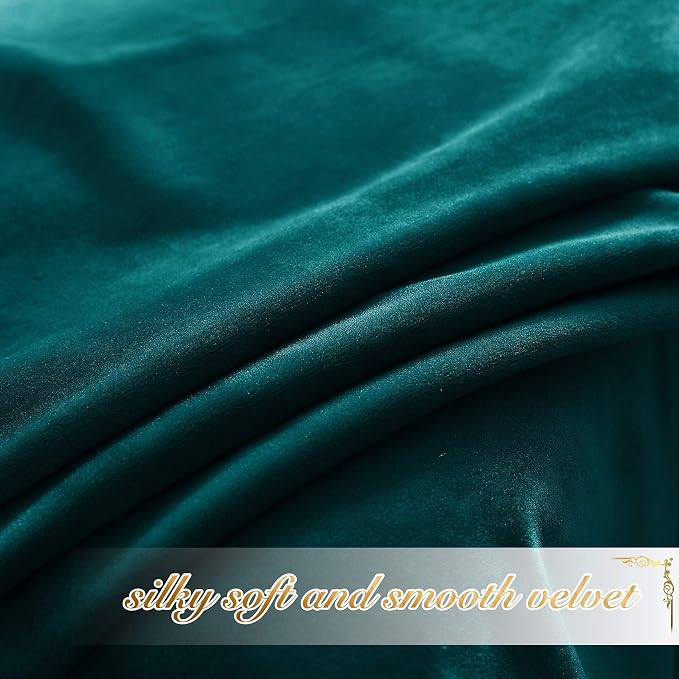 NICETOWN Teal Velvet Curtains 108 inches Long 52 Wide, Classic Heat & Light - Image 8