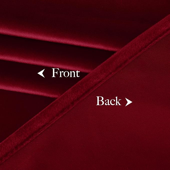 NICETOWN Red Velvet Textured Window Curtains/Draperies - Image 8