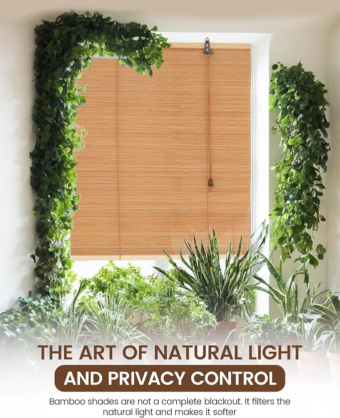 30" Wx72 H Bamboo Blinds Roller Shades - Image 8