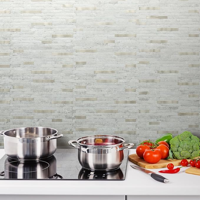 AULIGET 2 Sheets Faux Stone Peel and Stick Backsplash - Image 8