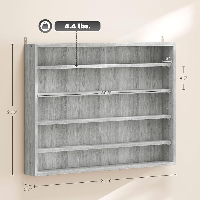 HOMCOM 5-Tier Display Cabinet, Glass Door Cabinet - Image 3