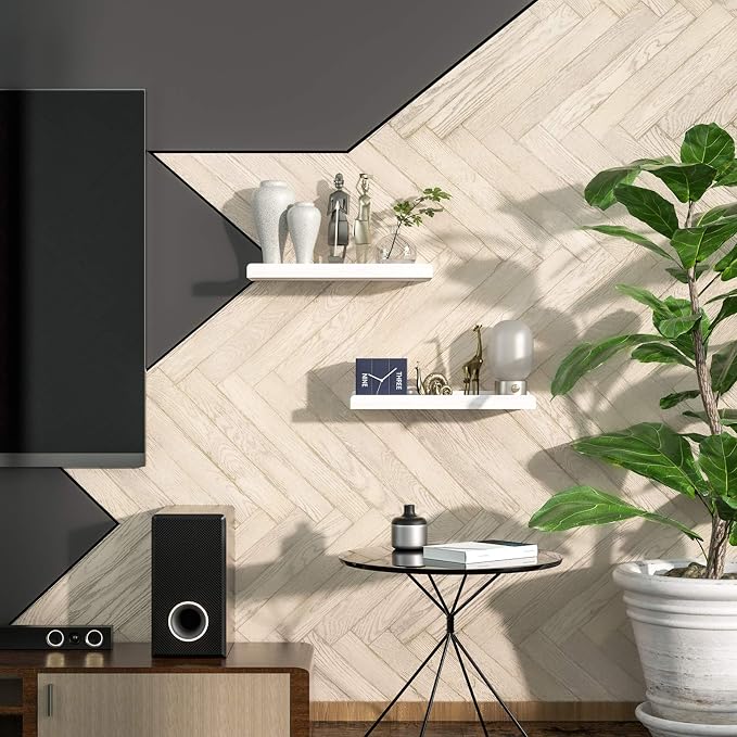 Love-KANKEI Floating Shelves Wall Mounted Set of 2, 17 Inch Rustic Wood Wall - Image 5