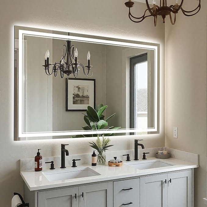 EOGOW LED Bathroom Mirror with Lights, 3 Colors Bathroom Mirror, Wall Mounted by EOGOW