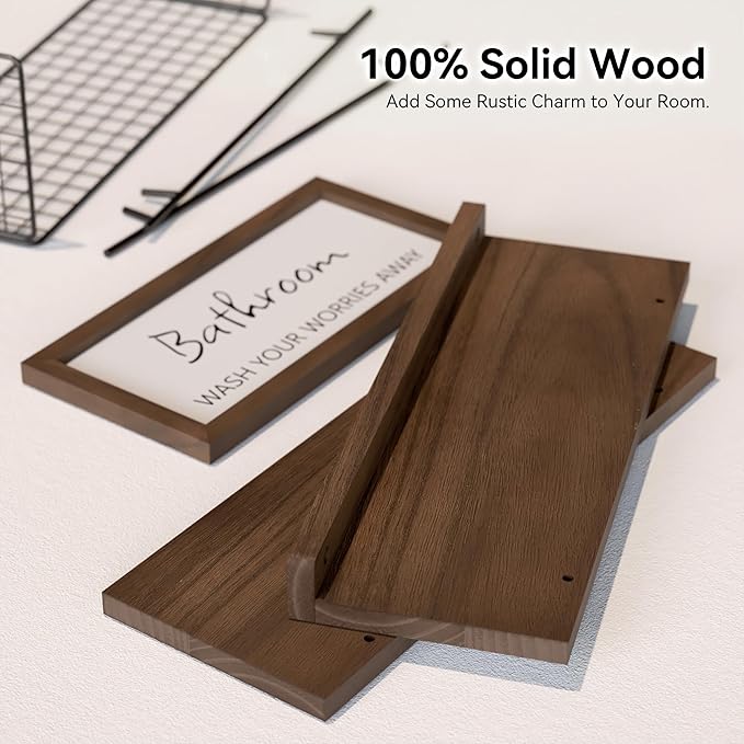 WOPITUES Floating Shelves for Wall Decor Sign, Bathroom Organizers and Storage - Image 4