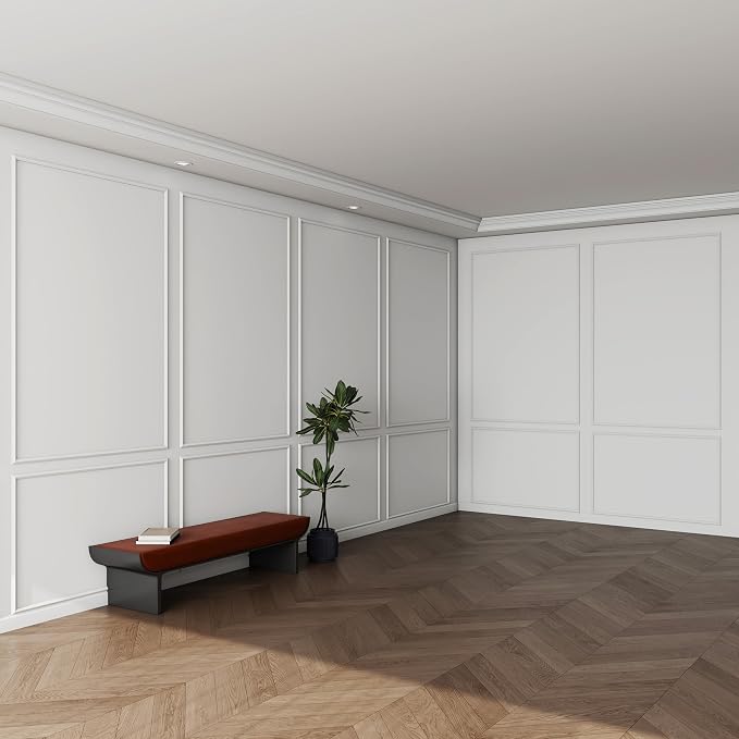 Pangda Peel and Stick Wall Molding Kit, 3D Premade Accent Molding Wainscoting by Pangda