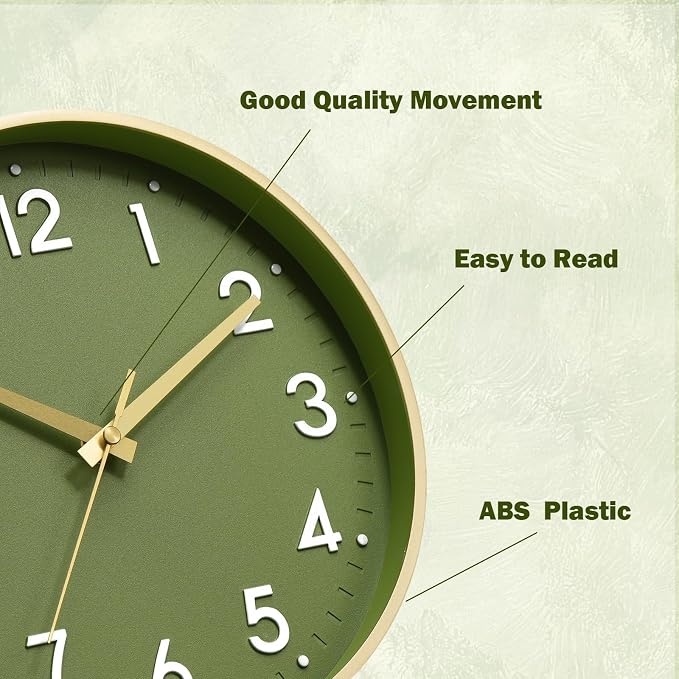 Mosewa Wall Clock 10 Inch, Battery Operated Silent Non-Ticking Modern Analog - Image 9