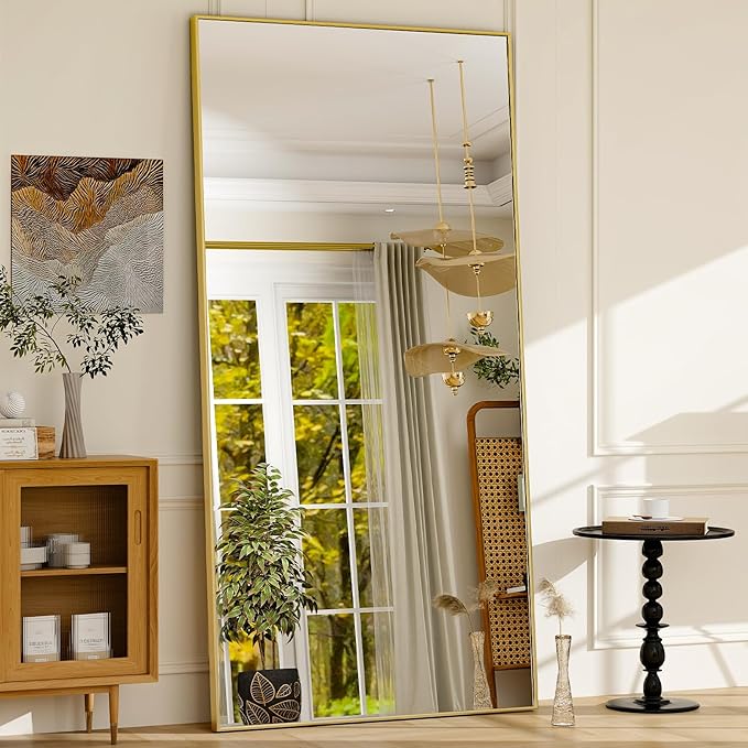GLSLAND 76"x34" Full Length Mirror Extra Large Hanging or Leaning Rectangle by GLSLAND