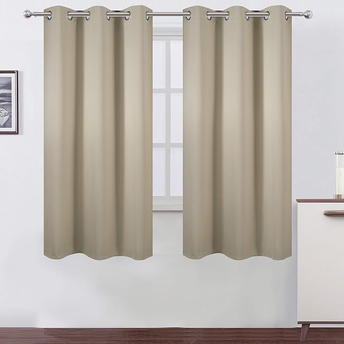 LEMOMO Beige Thermal Blackout Curtains/42 x 63 Inch/Set of 2 Panels Room by Lemomo