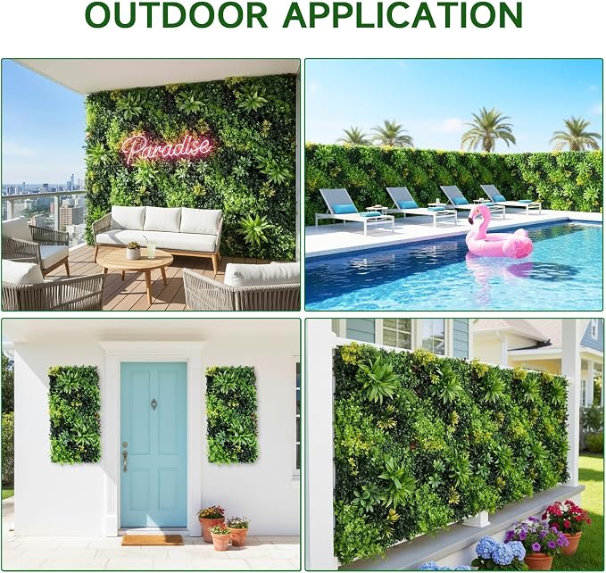 40" x 20" 3D Artificial Grass Wall Panel, UV Resistant Greenery Backdrop - Image 8