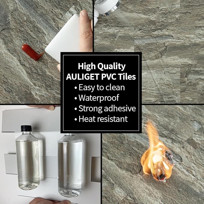 AULIGET 20-Piece Apache Brown Rock Peel and Stick Backsplash Wall Tiles - Image 5