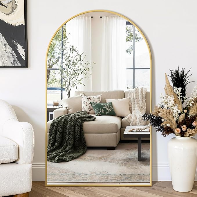 Arched Bathroom Mirror for Wall, HD Glass Over Sink for Bathroom by TRAHOME
