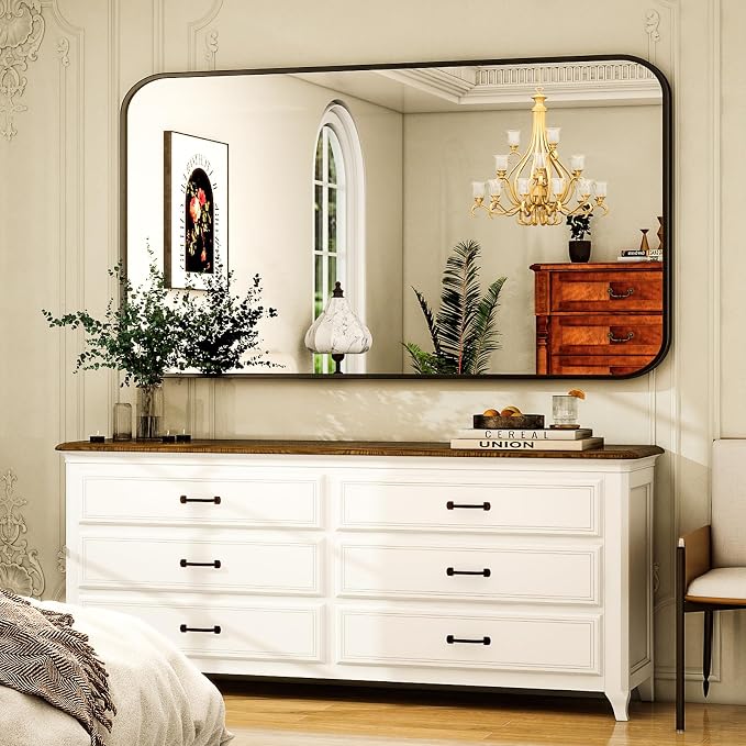 Easly 30 x 48 Inch Bathroom Mirror, Rounded Rectangular Vanity Mirror - Image 2