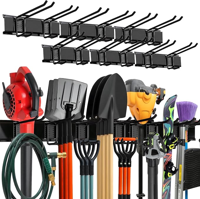 TIDYME Garage Wall Organizer | 96" Heavy-Duty Tool Storage Rack | Adjustable - Image 8