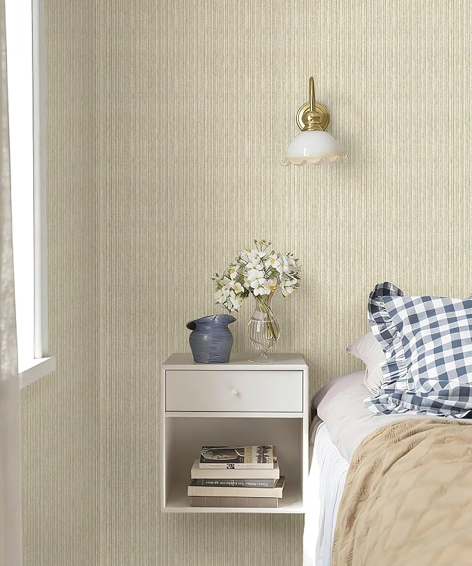 MelunMer Grasscloth Peel and Stick Wallpaper 17.3"x393", Contact Paper - Image 2