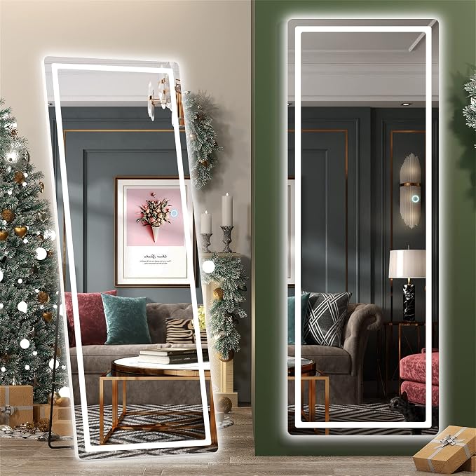 Hasipu Full Length Mirror with Lights, Full Body Dressing Standing, Hanging by Whatssuitableisthebest