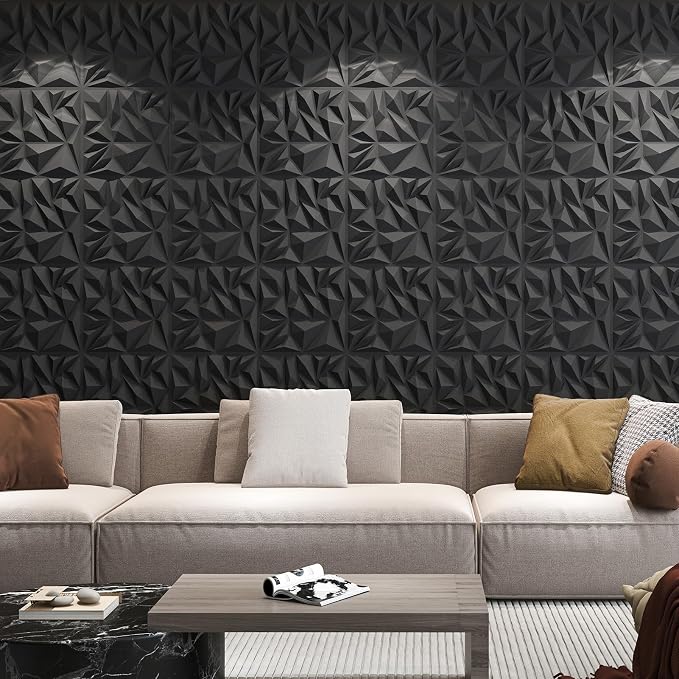 Art3d 50-Pack 3D Wall Panels for Interior Wall Decor, Modern Diamond Textured - Image 2