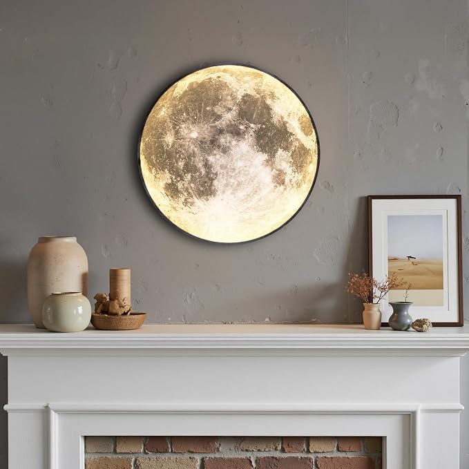 Dimmable Moon Wall Light 9.5 inch Wall Lights by LEDIARY